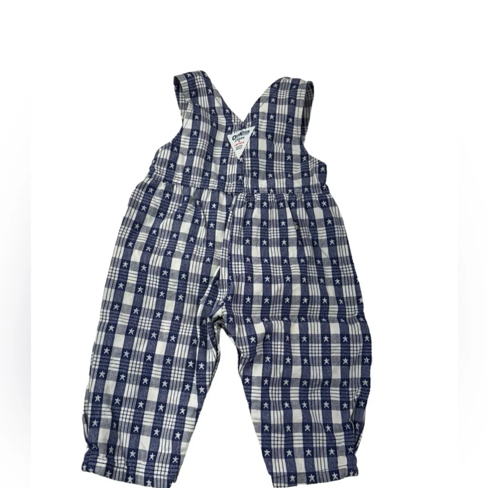 Vintage Oshkosh 3-6 Month Red & Blue Sailor Shortalls